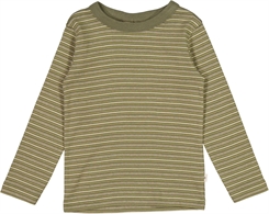 Wheat Lai T-shirt LS - Heather grren stripe